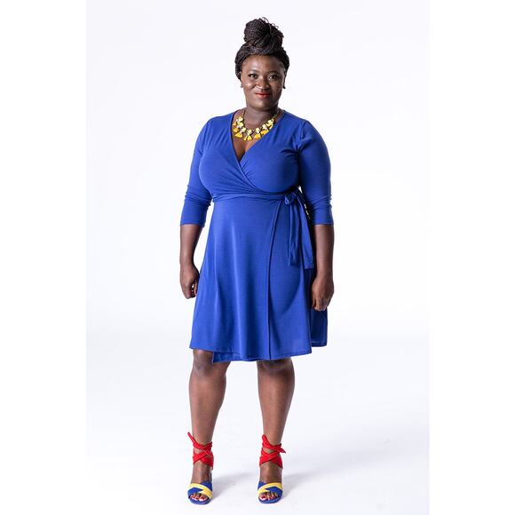 Lularoe Michelle Purple Geometric Wrap Dress NWT - Picture 2 of 8